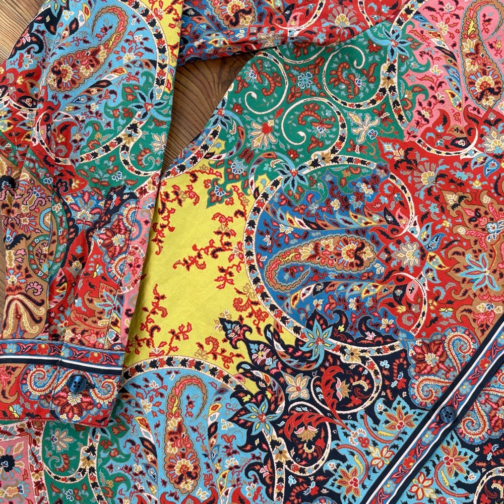 Etro Paisley Sciancrata Print Cotton Poplin Button-Up Shirt - Picture 5 of 6